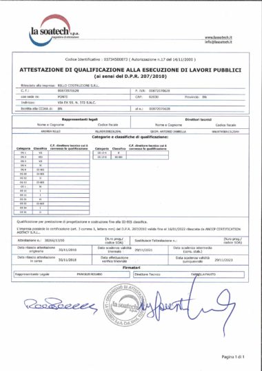 Certificazione SOA